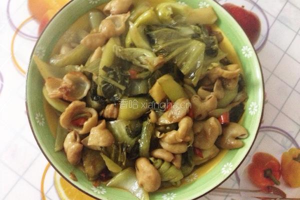 酸菜炒大肠的做法图解9