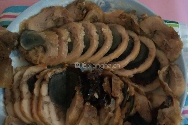 皮蛋鸡肉卷的做法图解3