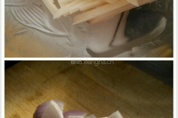 藕条炒葱头的做法图解2