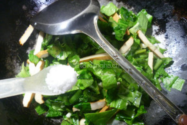 香干炒油麦菜的做法图解8