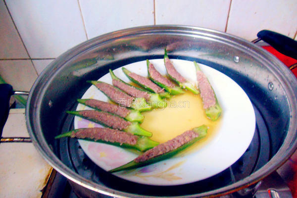 肉酿秋葵的做法图解11