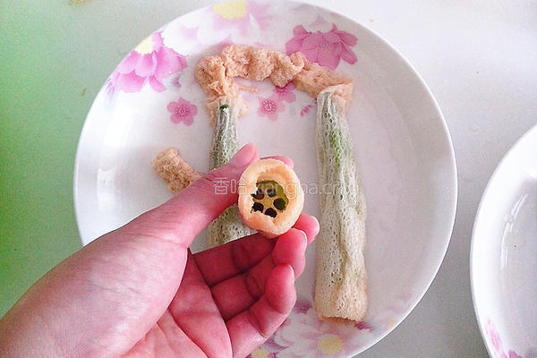 竹荪酿秋葵的做法图解4