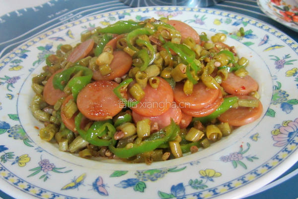 咸豆角炒肉花肠的做法图解10