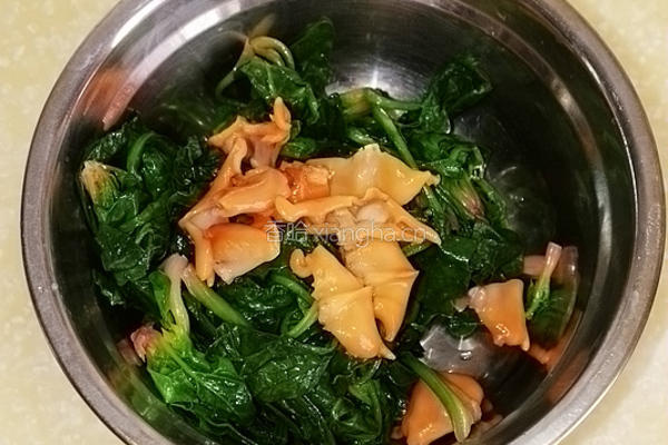 赤贝拌菠菜的做法图解4