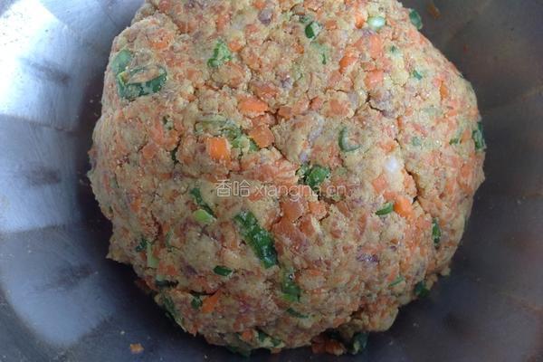 杂粮肉窝头的做法图解5