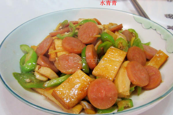 辣椒香干火腿片的做法图解8