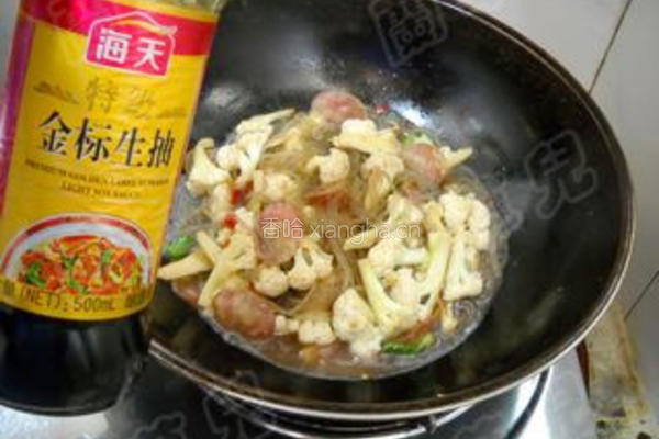 腊味菜花粉丝煲的做法图解12