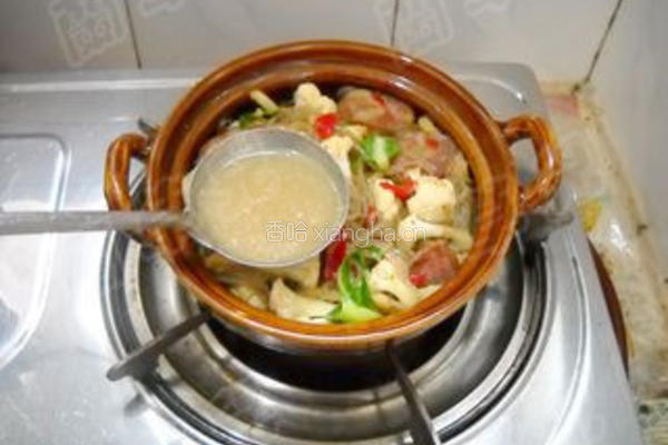 腊味菜花粉丝煲的做法图解14