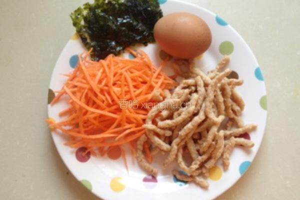 大豆蛋白丝海苔卷的做法图解1