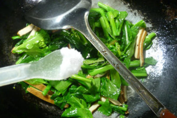 香干炒油菜蕻的做法图解8
