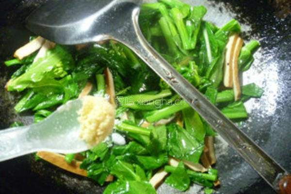 香干炒油菜蕻的做法图解9