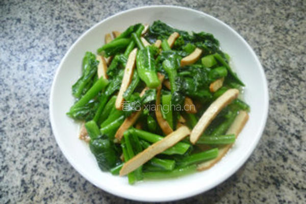 香干炒油菜蕻的做法图解11