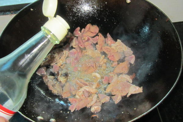 咸豆角炒鸭杂的做法图解4