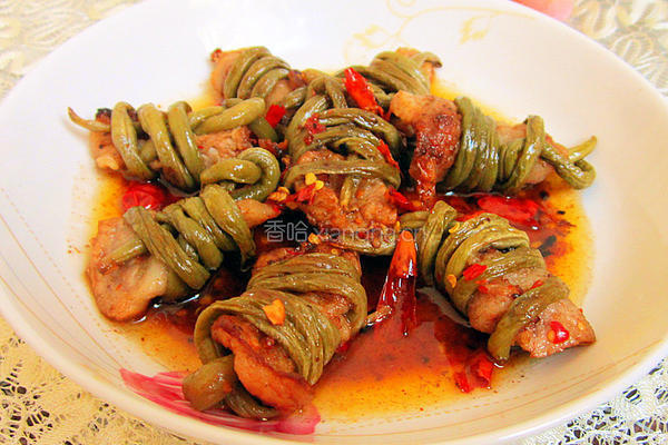 香焖豆角捆肉的做法图解8