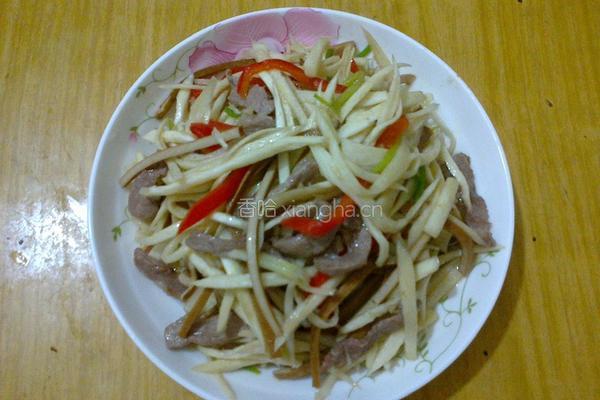 茭白香干炒肉丝的做法图解6
