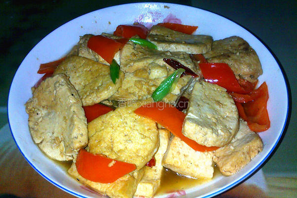 香辣甜椒老豆腐的做法图解7
