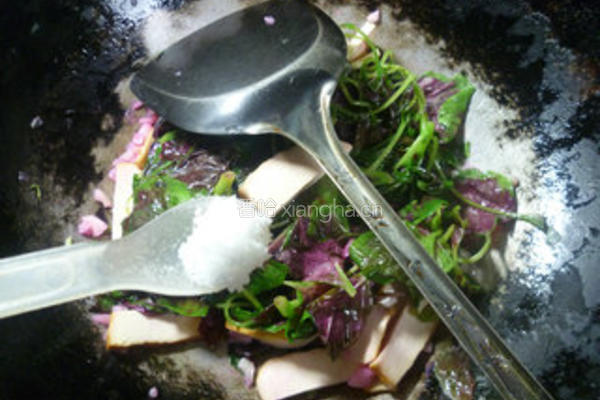 香干炒红苋菜的做法图解6