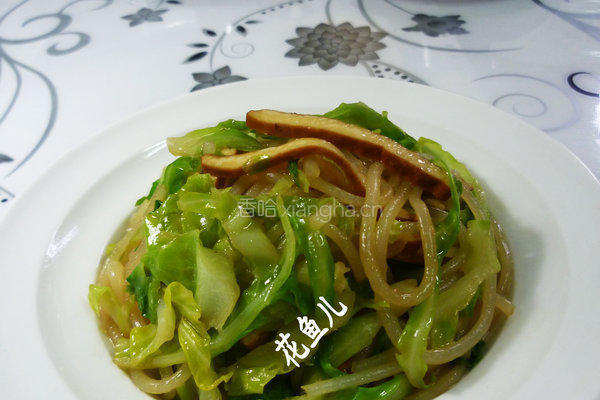 香干牛心菜炒米粉