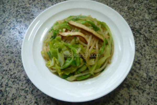 香干牛心菜炒米粉的做法图解13