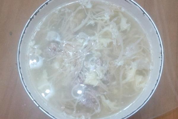 金针菇肉饼蛋汤的做法图解5