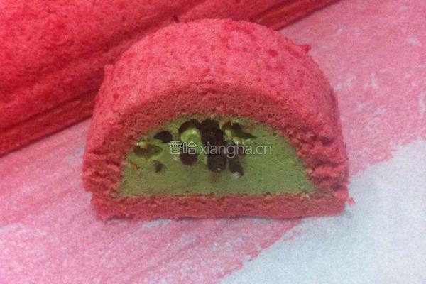 蜜豆抹茶红丝绒蛋糕卷的做法图解25