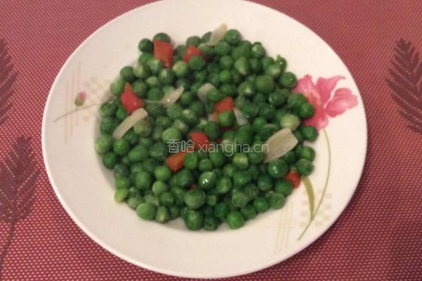 微波炉版素炒豌豆的做法图解5