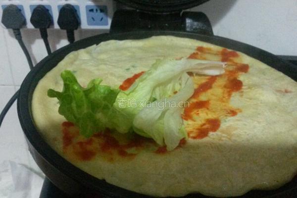 鸡蛋饼卷生菜的做法图解5