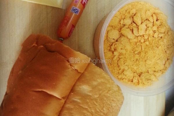 火腿肉松营养三明治的做法图解1