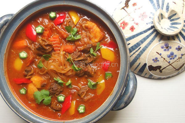 咖哩牛肉粉丝煲的做法图解16