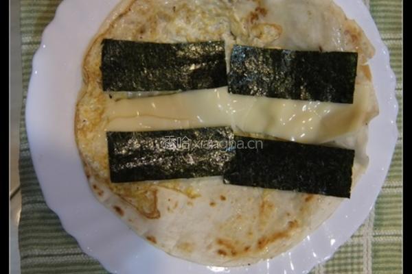 海苔起司蛋饼的做法图解3