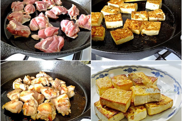 冬菇鸡肉豆腐煲的做法图解3