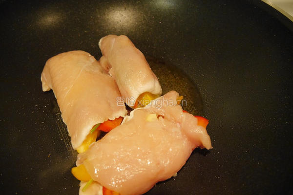 起司甜椒鸡肉卷的做法图解4