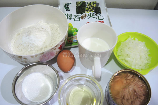 海苔鲔鱼煎饼的做法图解1