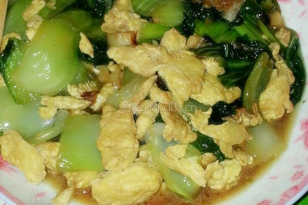 油菜炒鸡蛋的做法图解6