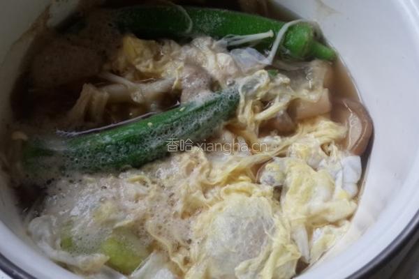 秋葵香菇泡饭的做法图解2