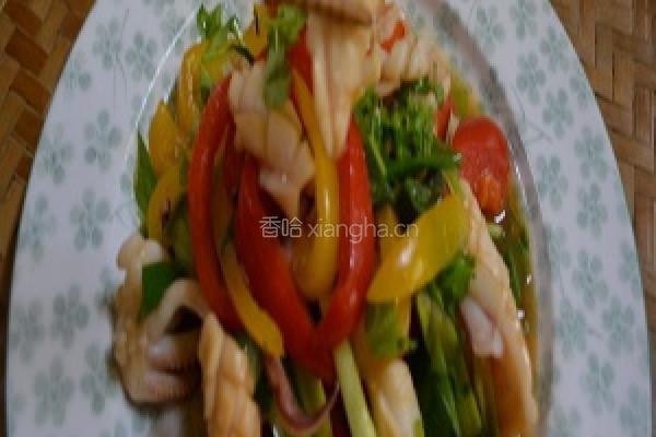 甜椒热炒乌贼的做法图解3