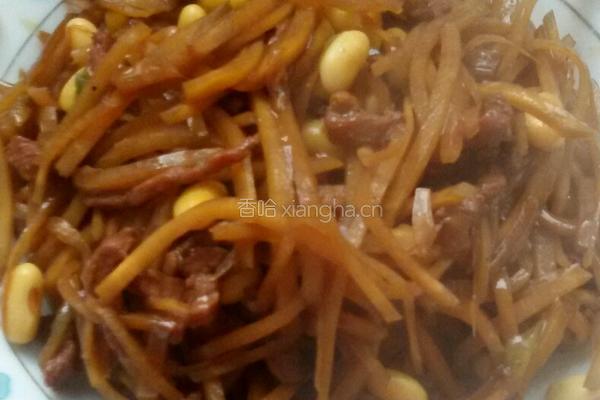 肉丝炒芥菜疙瘩。的做法图解8