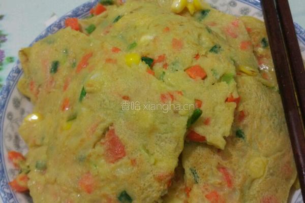 玉米胡萝卜鸡蛋饼的做法图解10