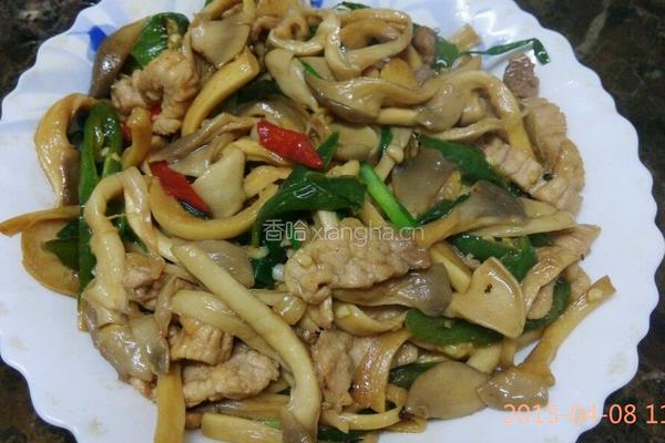 平菇炒肉的做法图解4