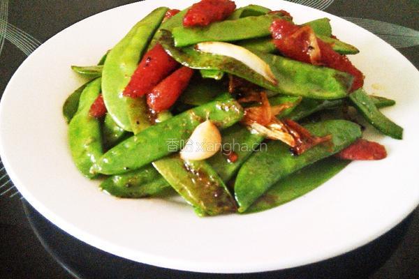 腊肉炒荷兰豆的做法图解3