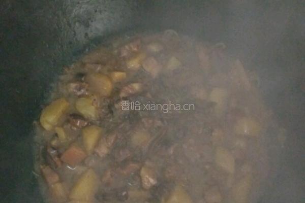 东北蘑菇猪肉炖粉条的做法图解3