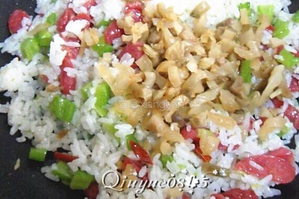 腊肠苦瓜炒米饭的做法图解8