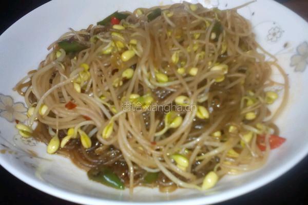 豆芽炒锦粉的做法图解4