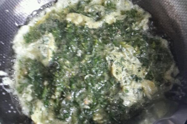 荠菜煎鸡蛋的做法图解4