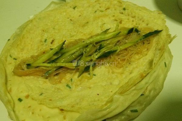 香葱鸡蛋煎饼卷凉拌菜的做法图解8