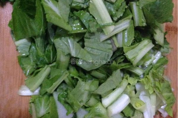 青菜肉末炒年糕的做法图解2