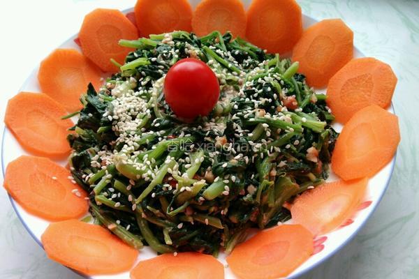 芝麻酱拌菠菜花生的做法图解5