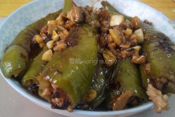 香菇肉酿尖椒的做法图解6