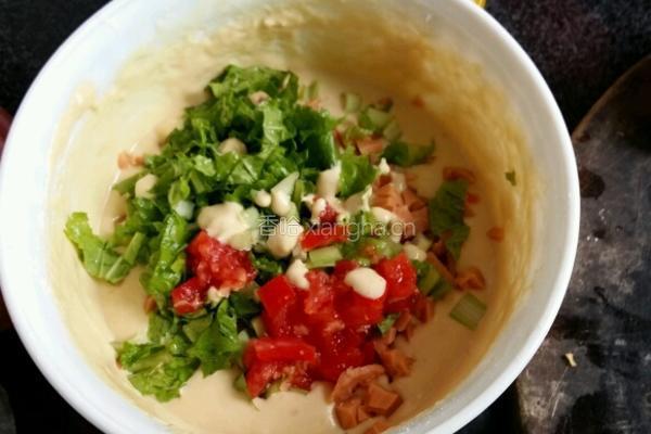 玉米火腿蔬菜饼的做法图解3