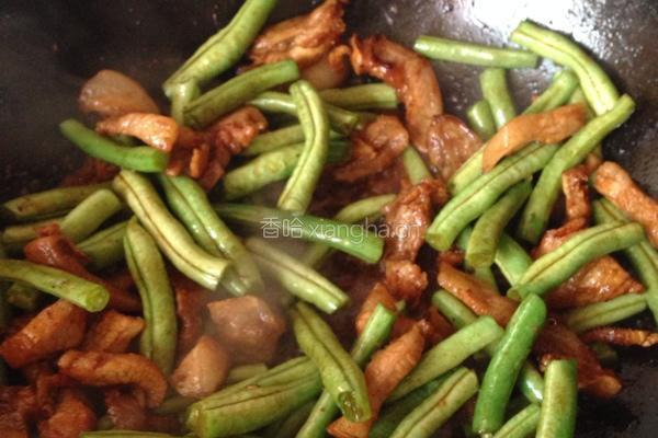 咸肉烧刀豆的做法图解4